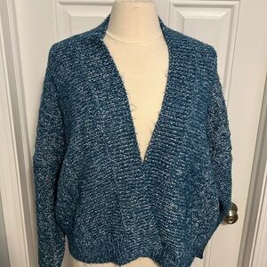 Cabi size large cropped cardigan style 4095 new without tags blue cable open